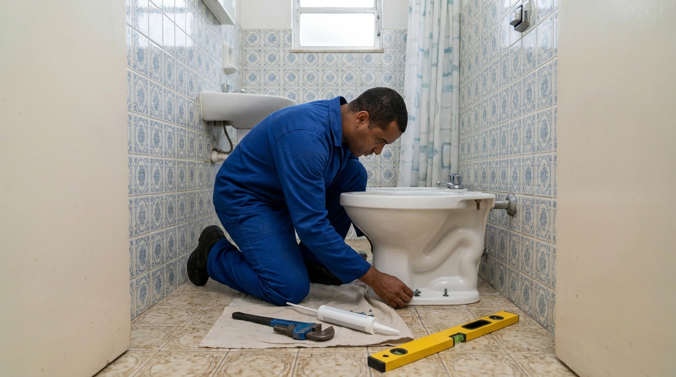 Instalação de vaso sanitário residencial em Canoas‑RS